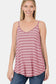 Zenana Striped Curved Hem Cami