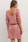 Tomato Red Leopard Print Long Sleeve Hollowed Back Split Mini Dress