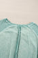 Mineral Blue Solid Waffle Knit Patchwork Raglan Sleeve Sweatshirt