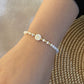 Stainless Steel Shell Letter Bead Bracelet