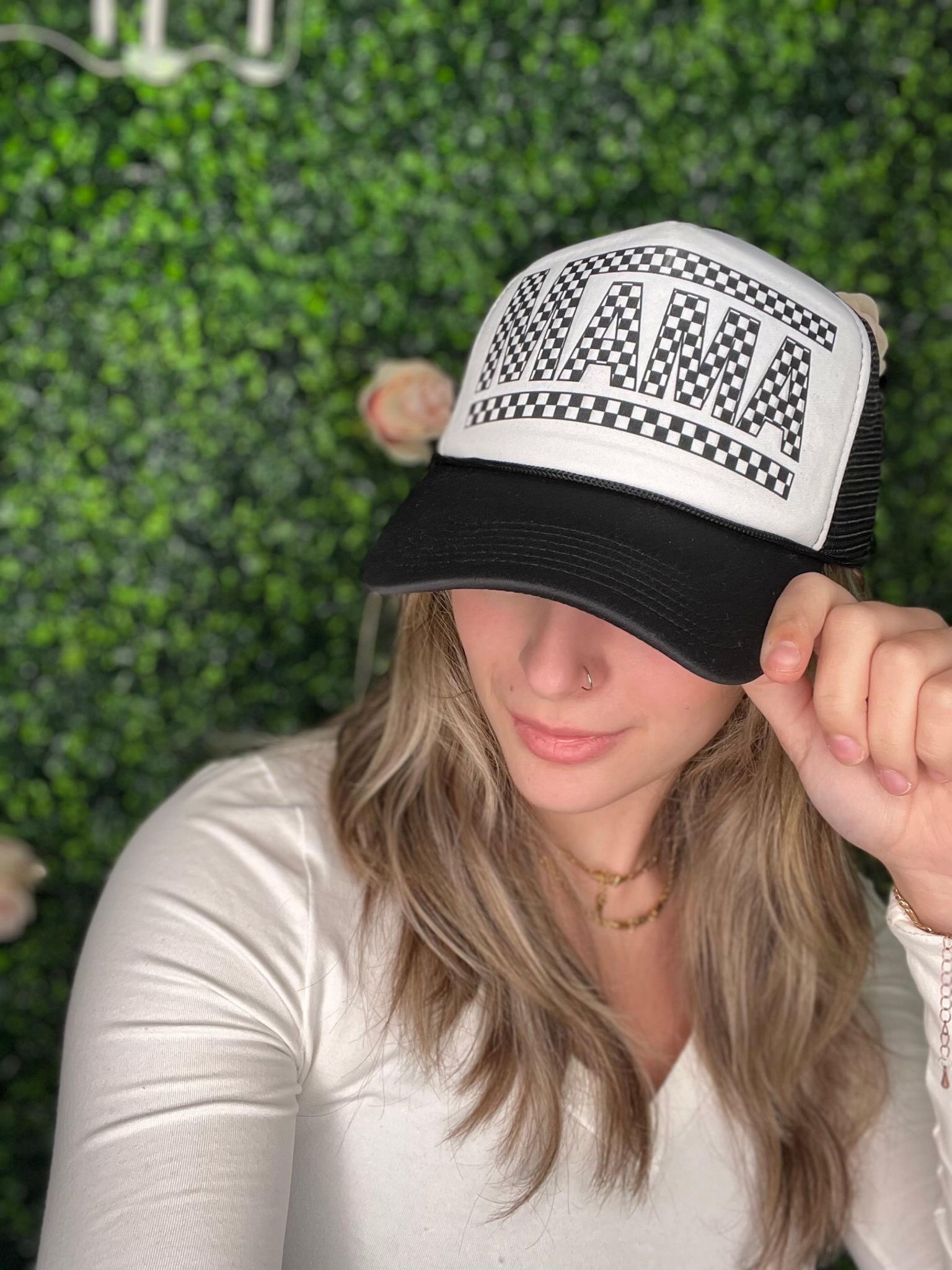Checkered Mama Hat- ASK Apparel 
