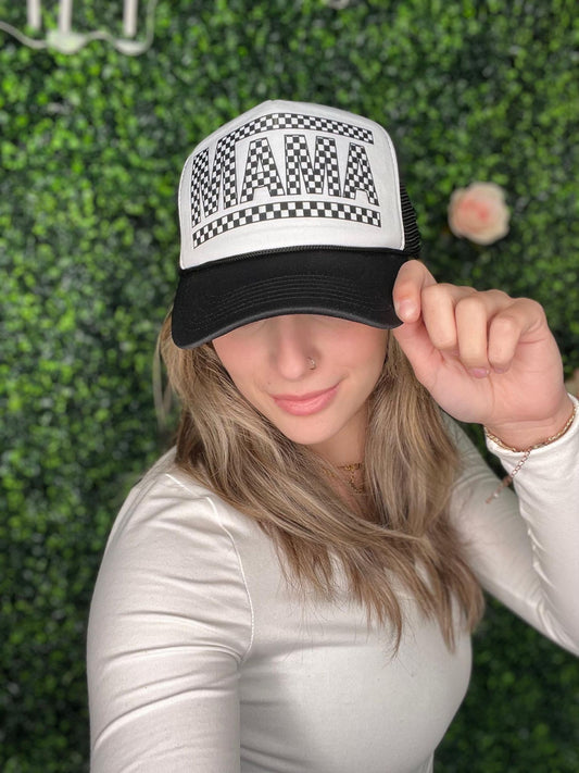 Checkered Mama Hat- ASK Apparel 
