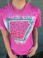 Watermelon Arkansas Bleach Tee- ASK Apparel LLC