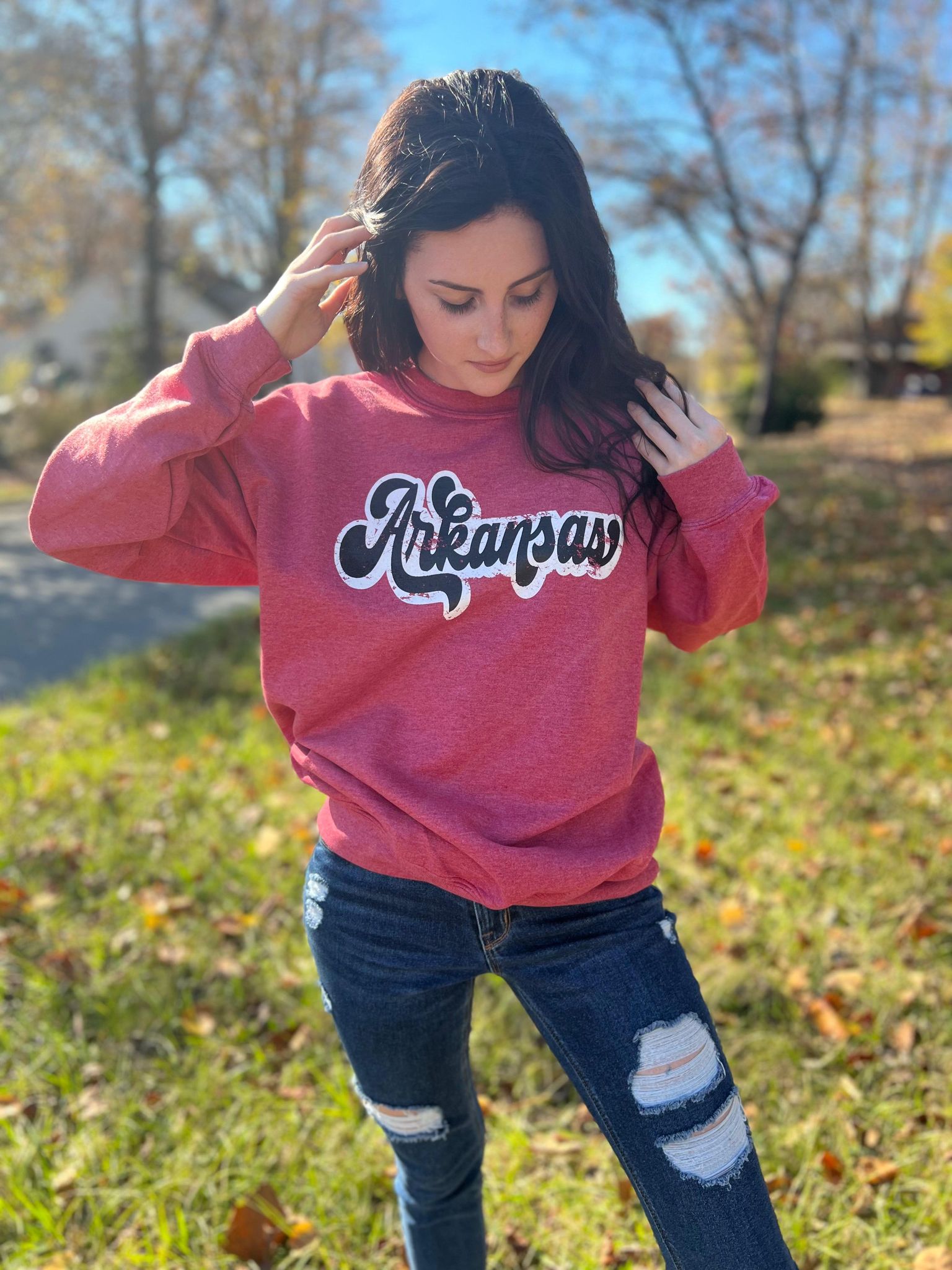 Retro Arkansas Sweatshirt- ASK Apparel LLC