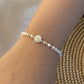 Stainless Steel Shell Letter Bead Bracelet