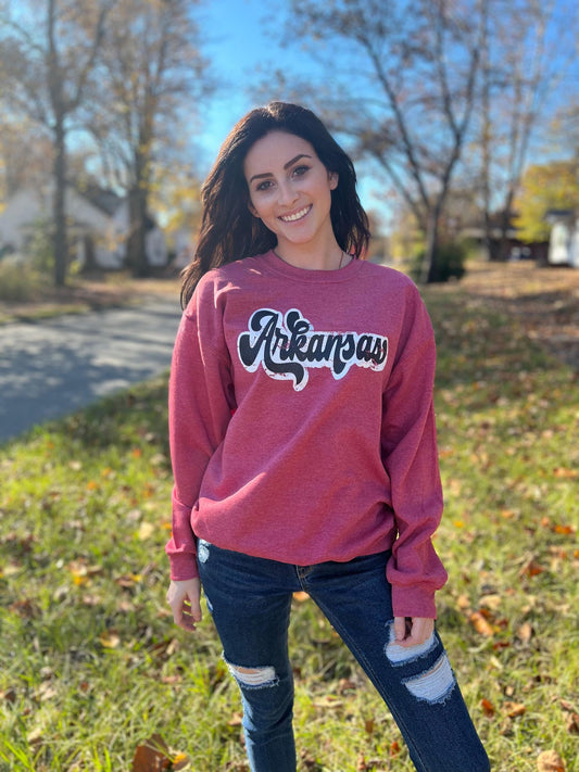 Retro Arkansas Sweatshirt- ASK Apparel LLC
