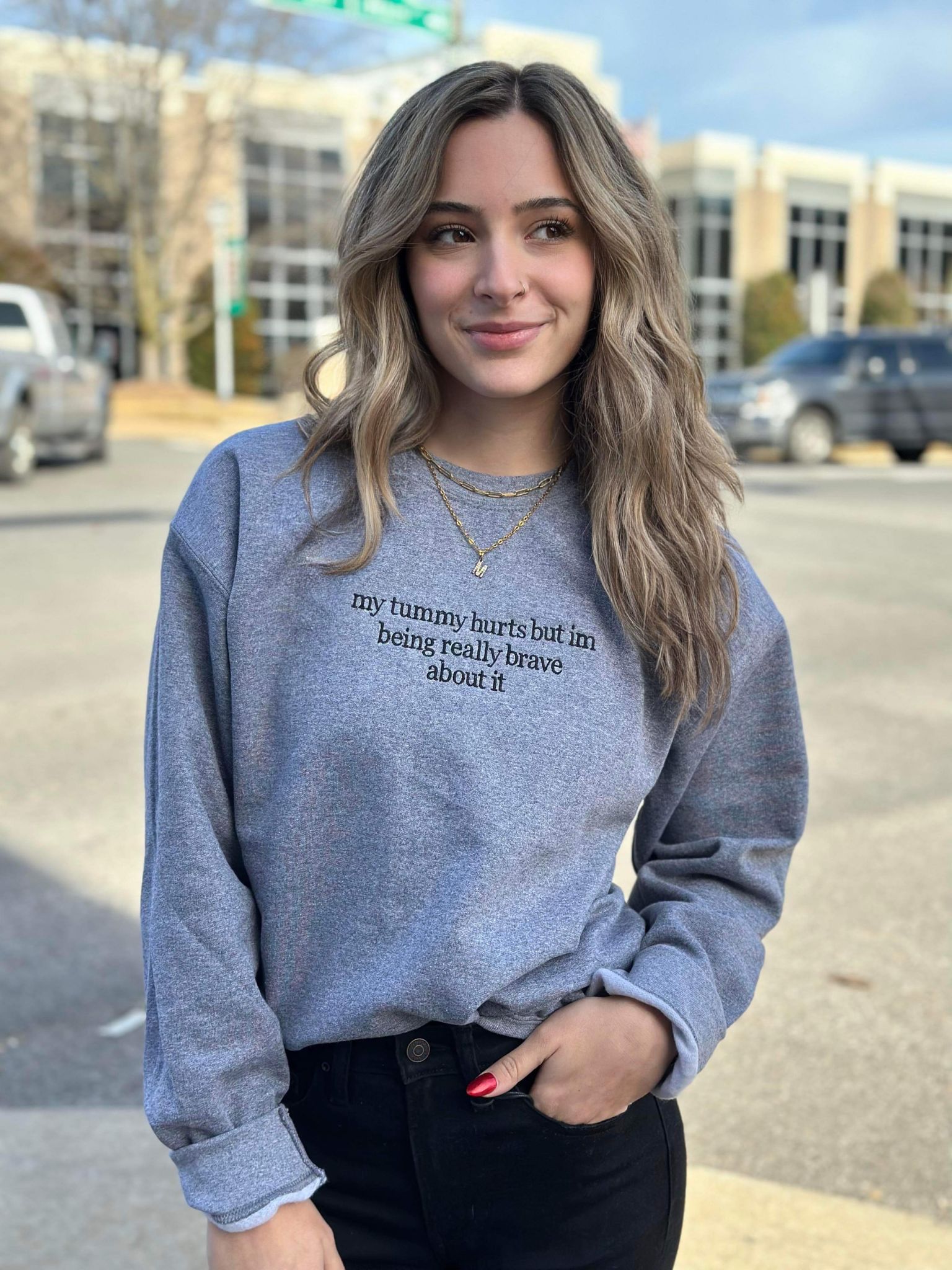 My Tummy Hurts Sweatshirt- ASK Apparel LLC