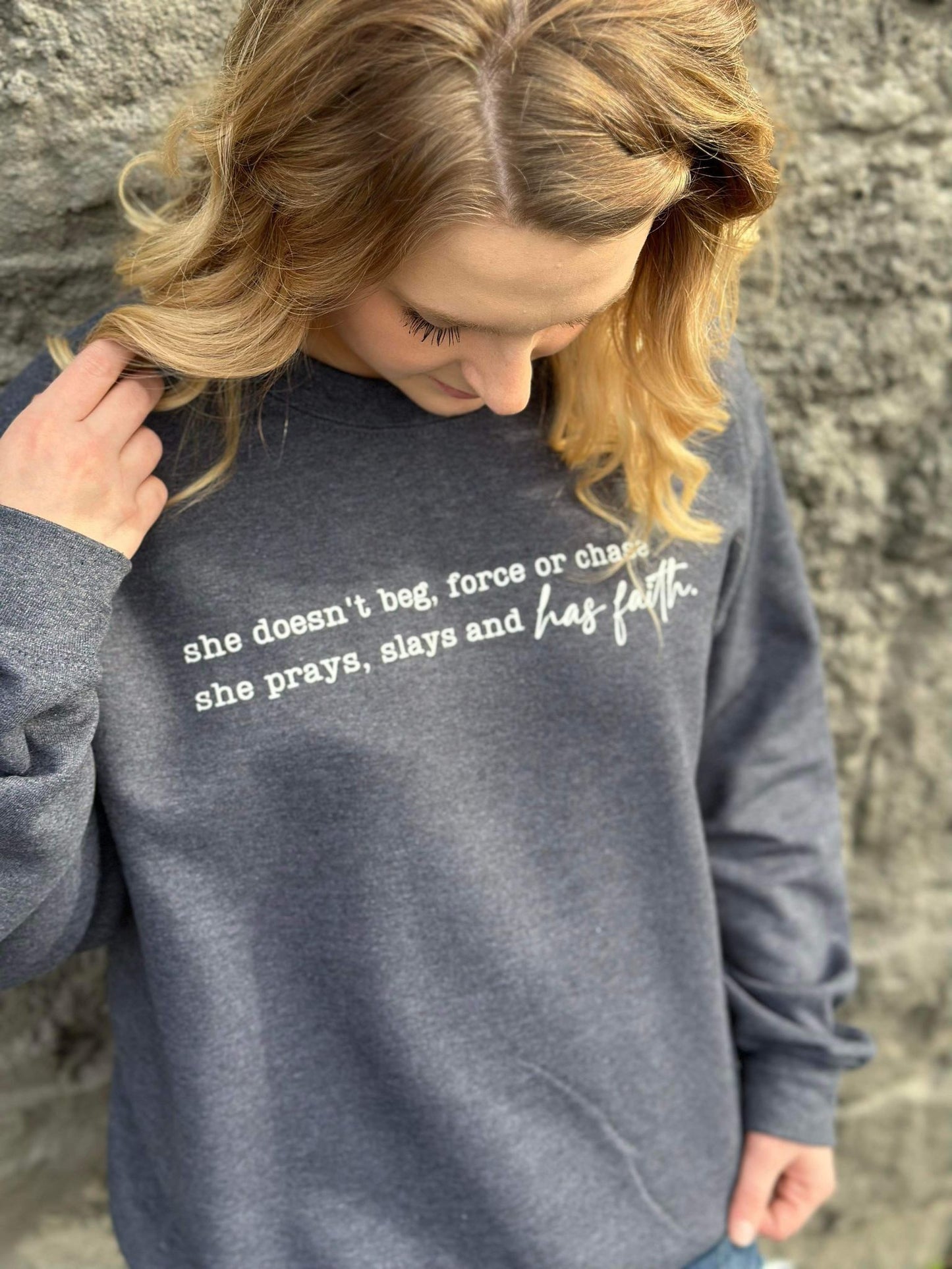 She Has Faith Sweatshirt- ASK Apparel LLC