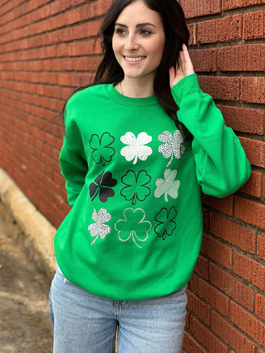 Four Leaf Clover Sweatshirt- ASK Apparel LLC