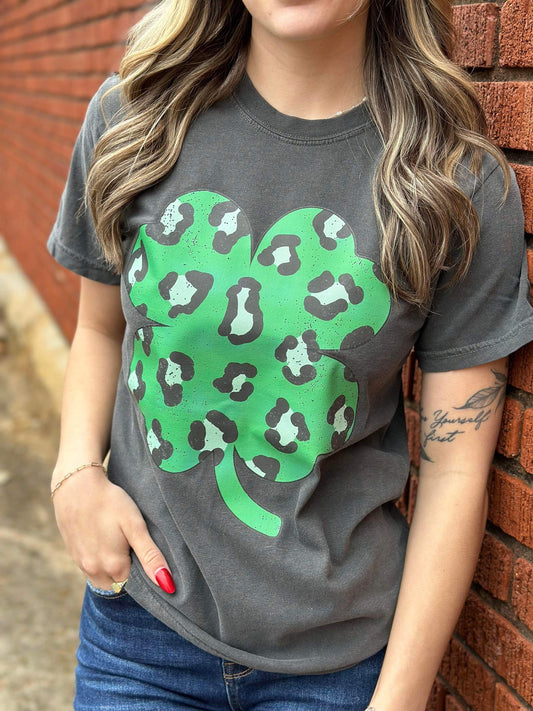 Leopard Clover Tee- ASK Apparel LLC