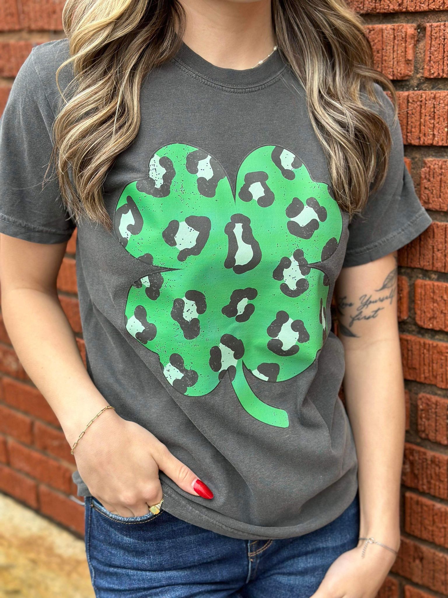 Leopard Clover Tee- ASK Apparel LLC