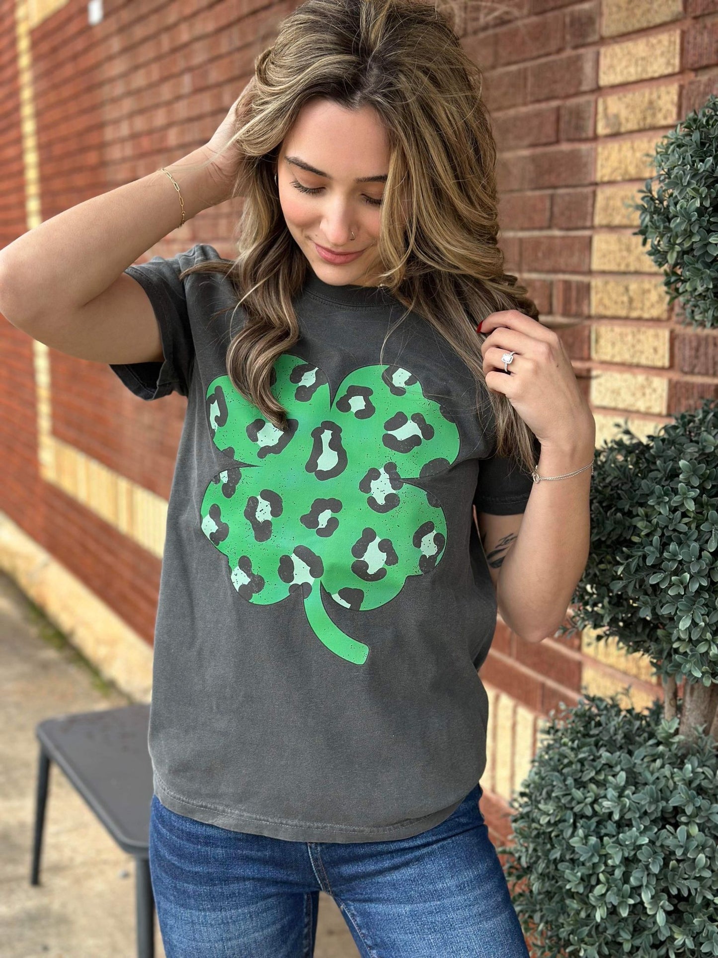 Leopard Clover Tee- ASK Apparel LLC