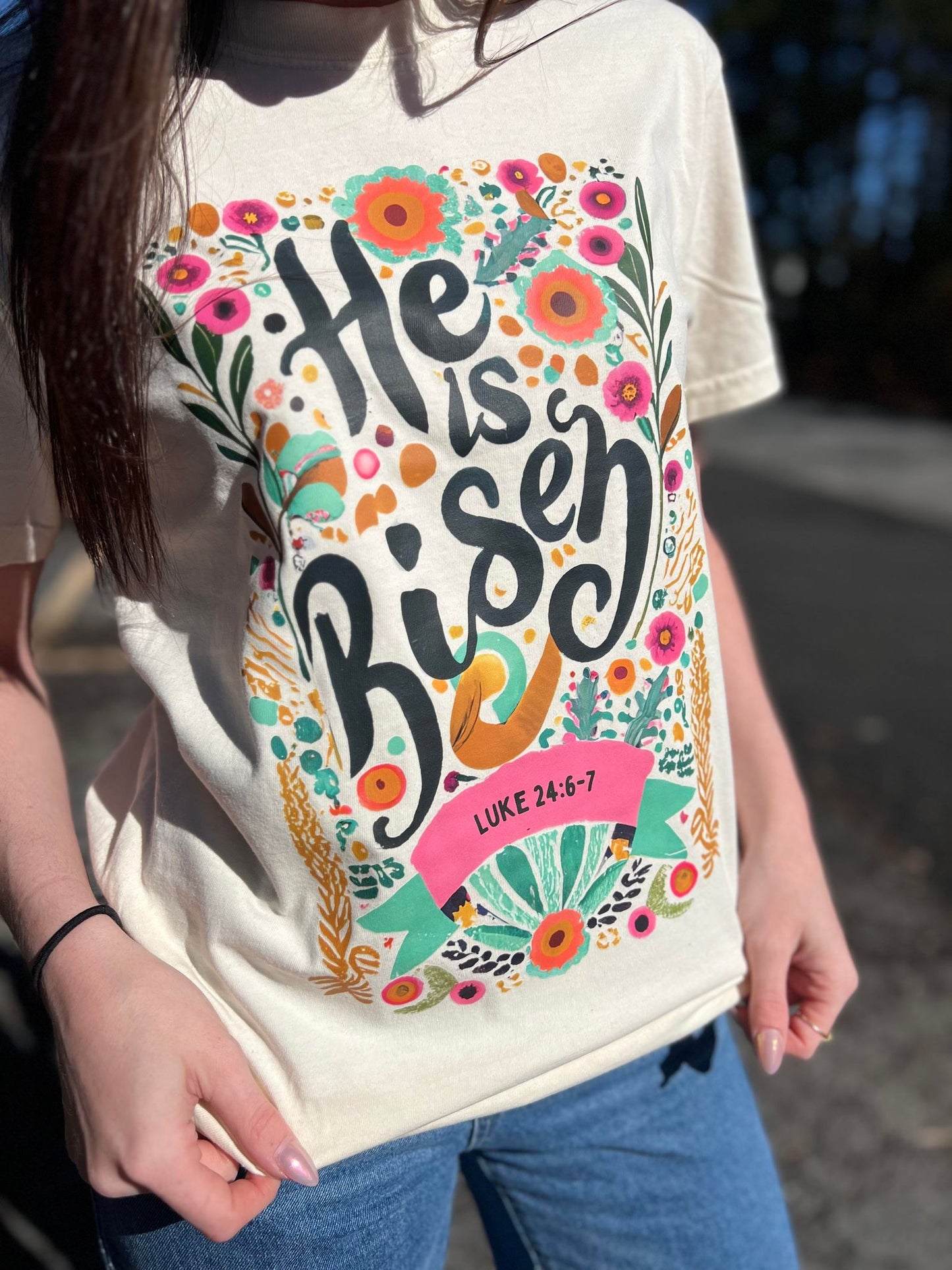 Floral He is Risen Tee- ASK Apparel LLC