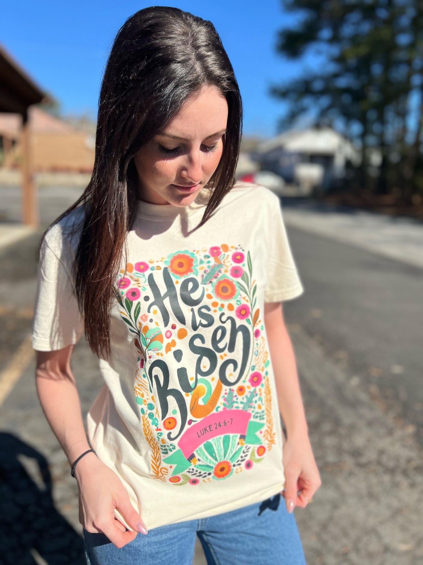 Floral He is Risen Tee- ASK Apparel LLC