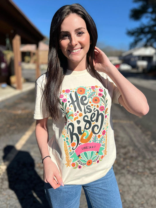 Floral He is Risen Tee- ASK Apparel LLC