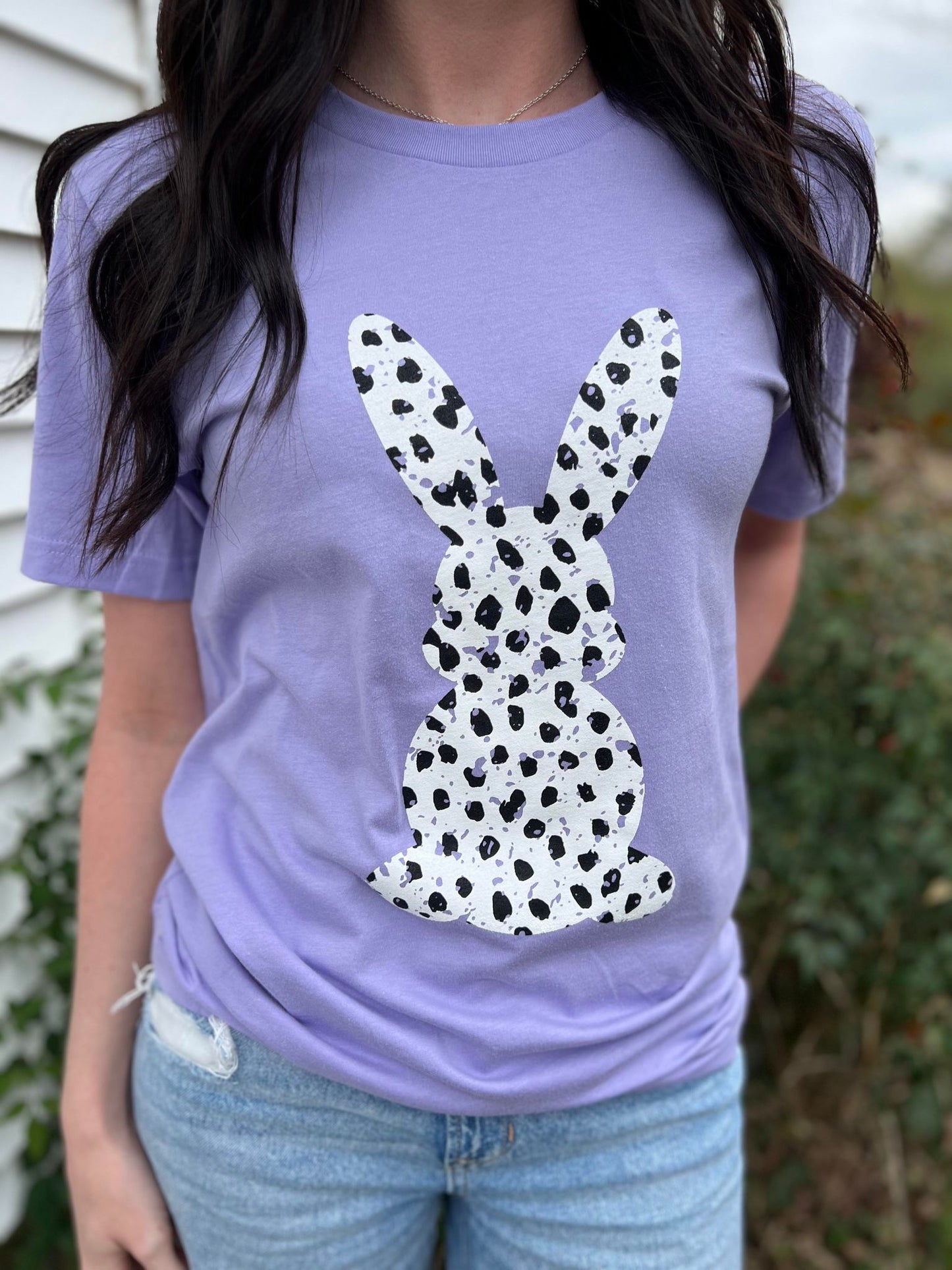Purple Dalmatian Print Bunny Tee- ASK Apparel LLC