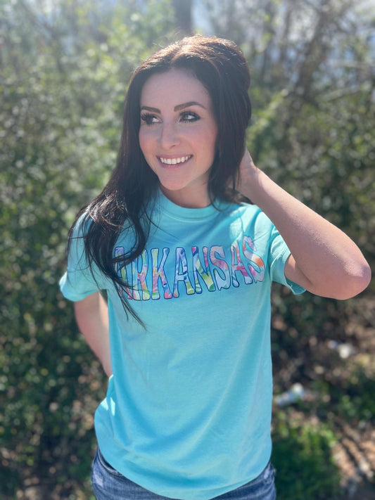 Floral Water Color Custom State Tee- ASK Apparel LLC
