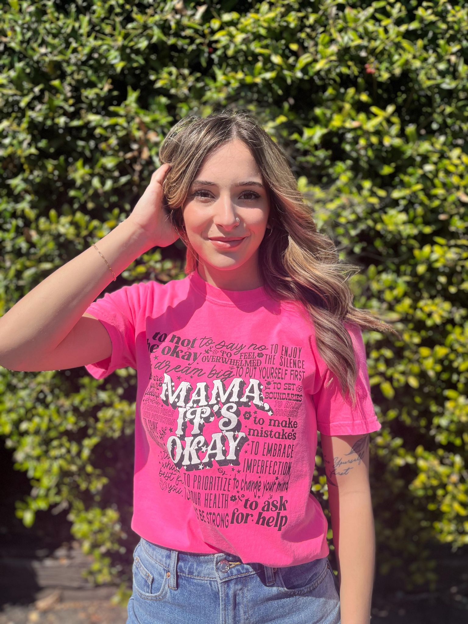 Mama It's Okay Pink Tee- ASK Apparel LLC