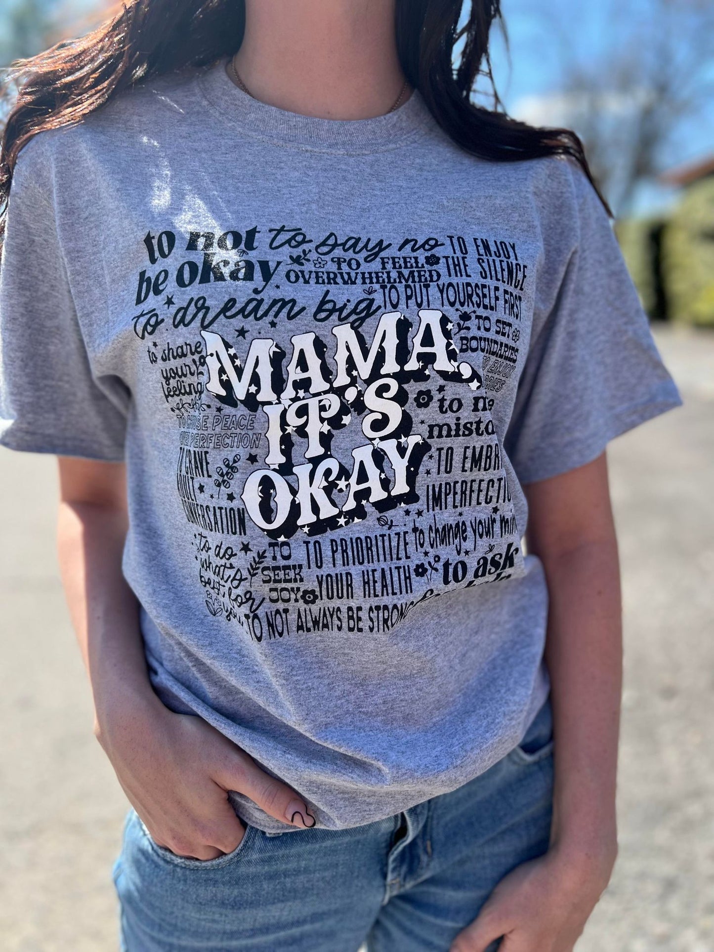 Mama It's Okay Grey Tee- ASK Apparel LLC