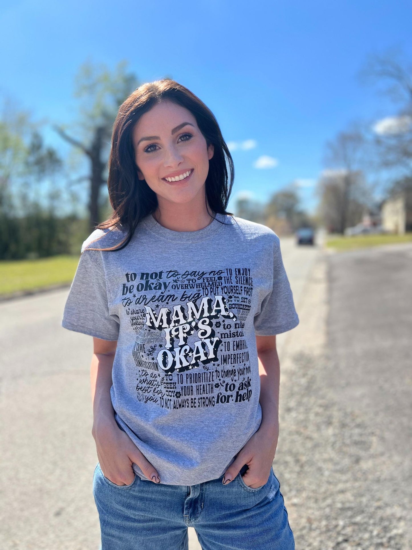 Mama It's Okay Grey Tee- ASK Apparel LLC