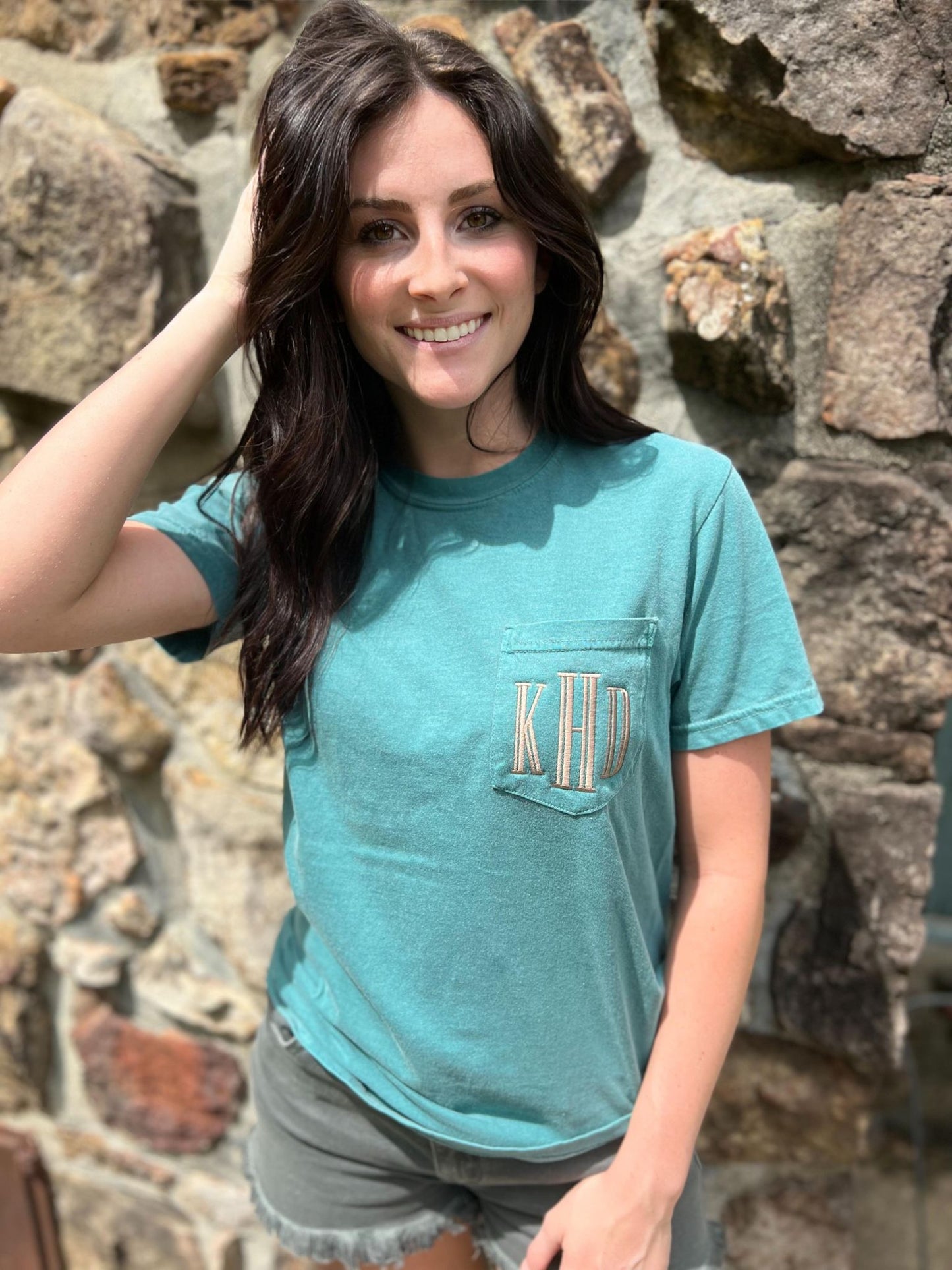Custom Monogram Pocket Tee- ASK Apparel LLC