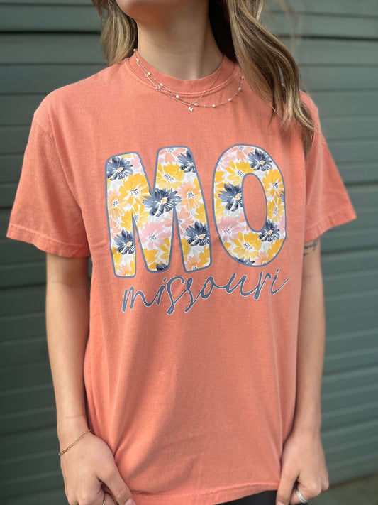 Floral Custom State Tee- ASK Apparel LLC