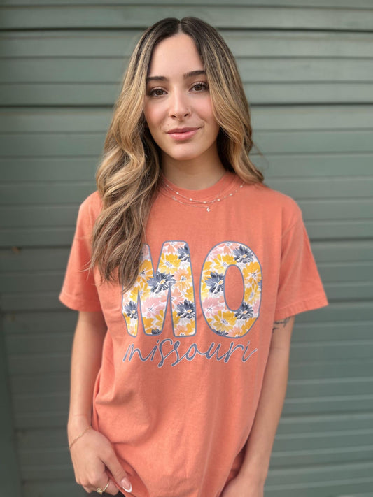 Floral Custom State Tee- ASK Apparel LLC