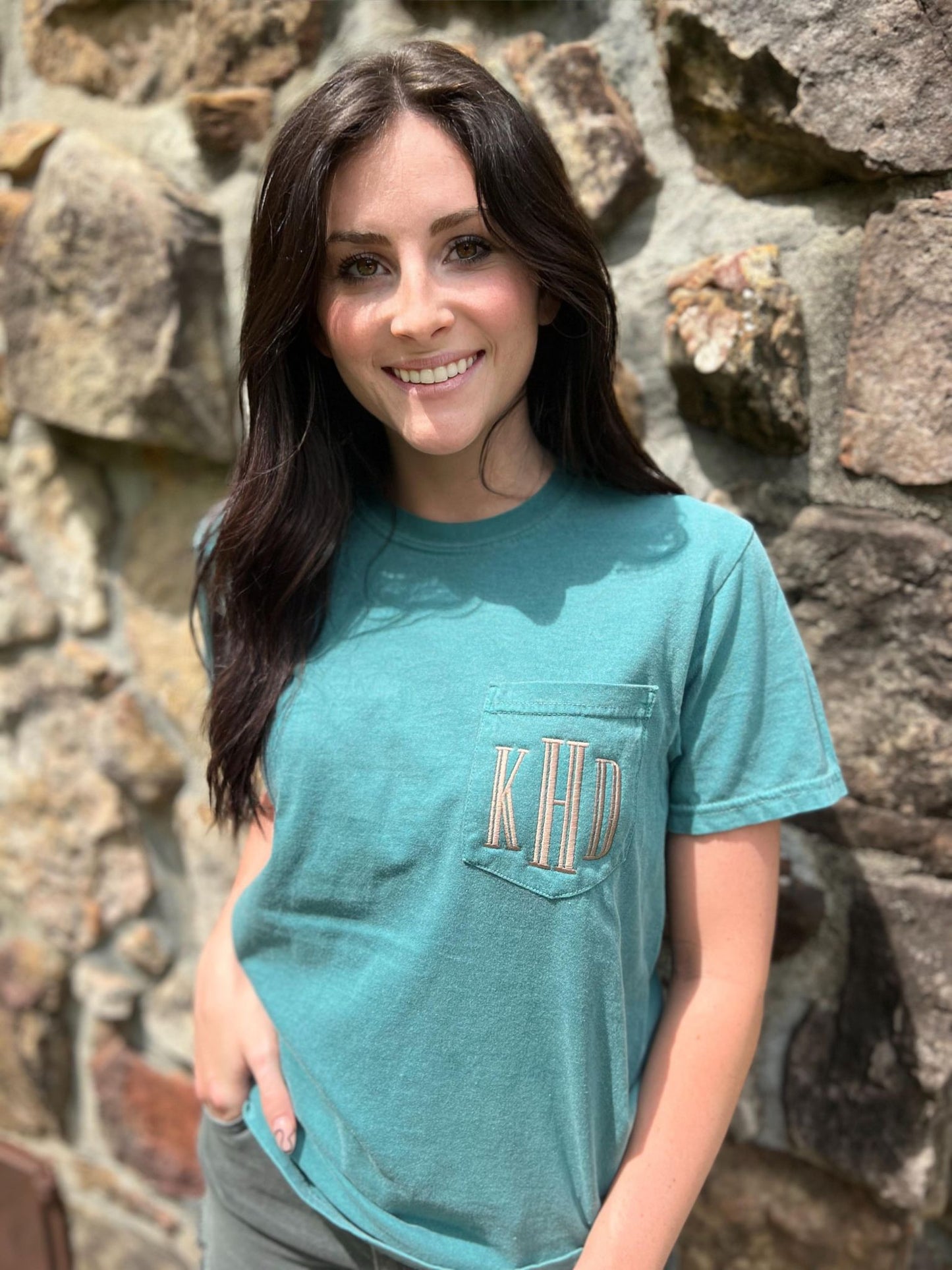 Custom Monogram Pocket Tee- ASK Apparel LLC
