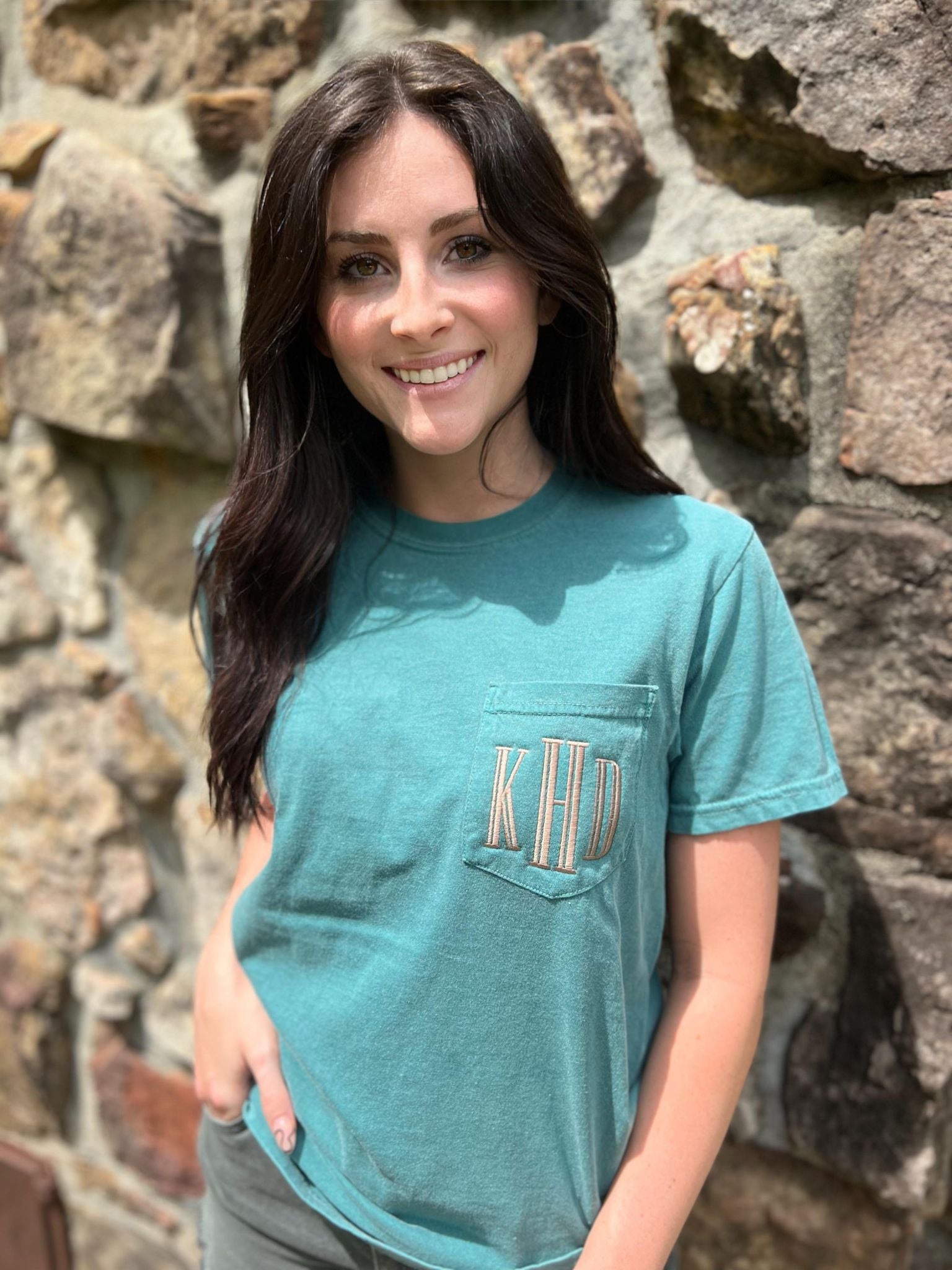 Custom Monogram Pocket Tee- ASK Apparel LLC