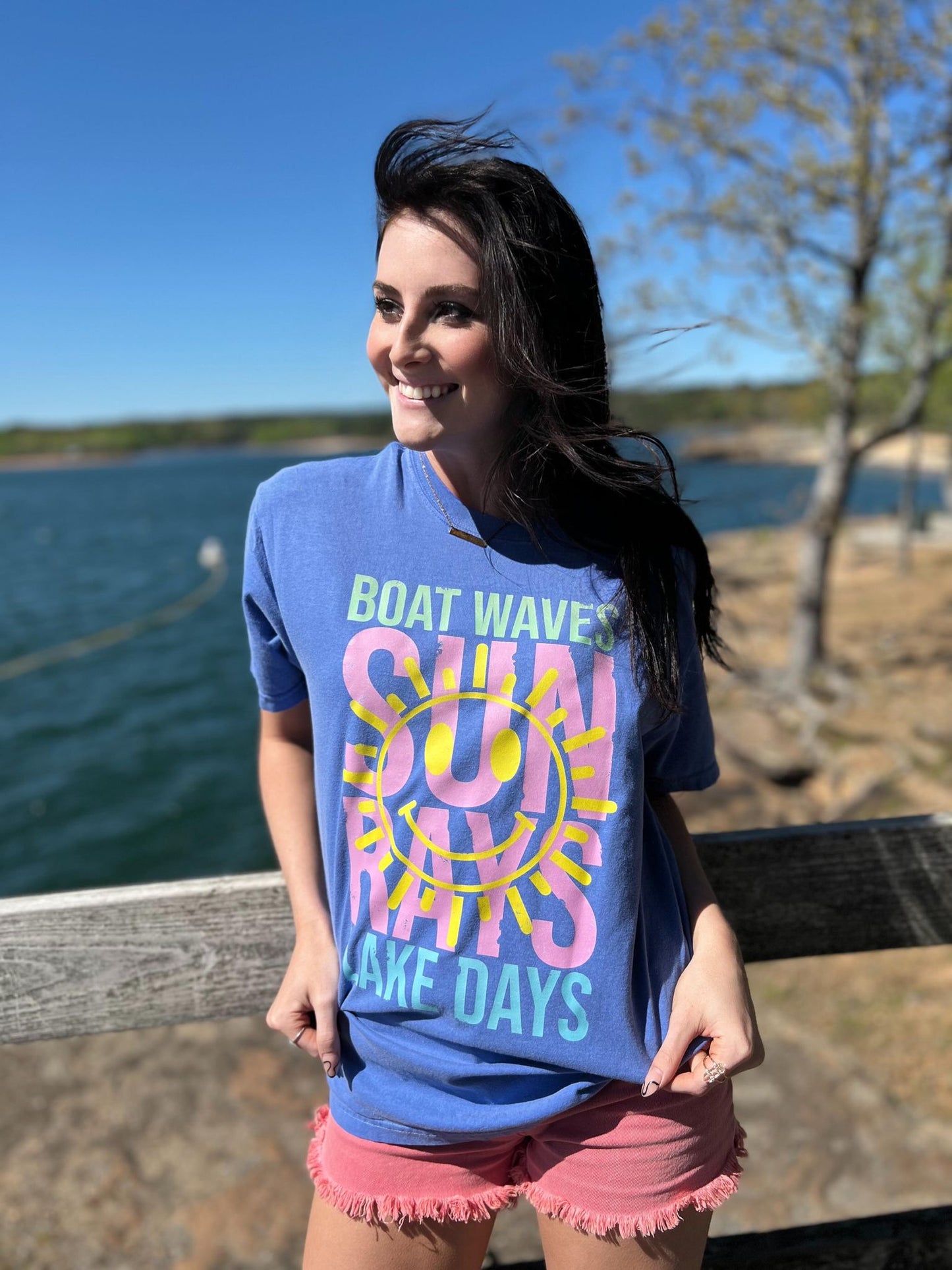 Boat Waves Sun Rays Lake Days Tee- ASK Apparel LLC