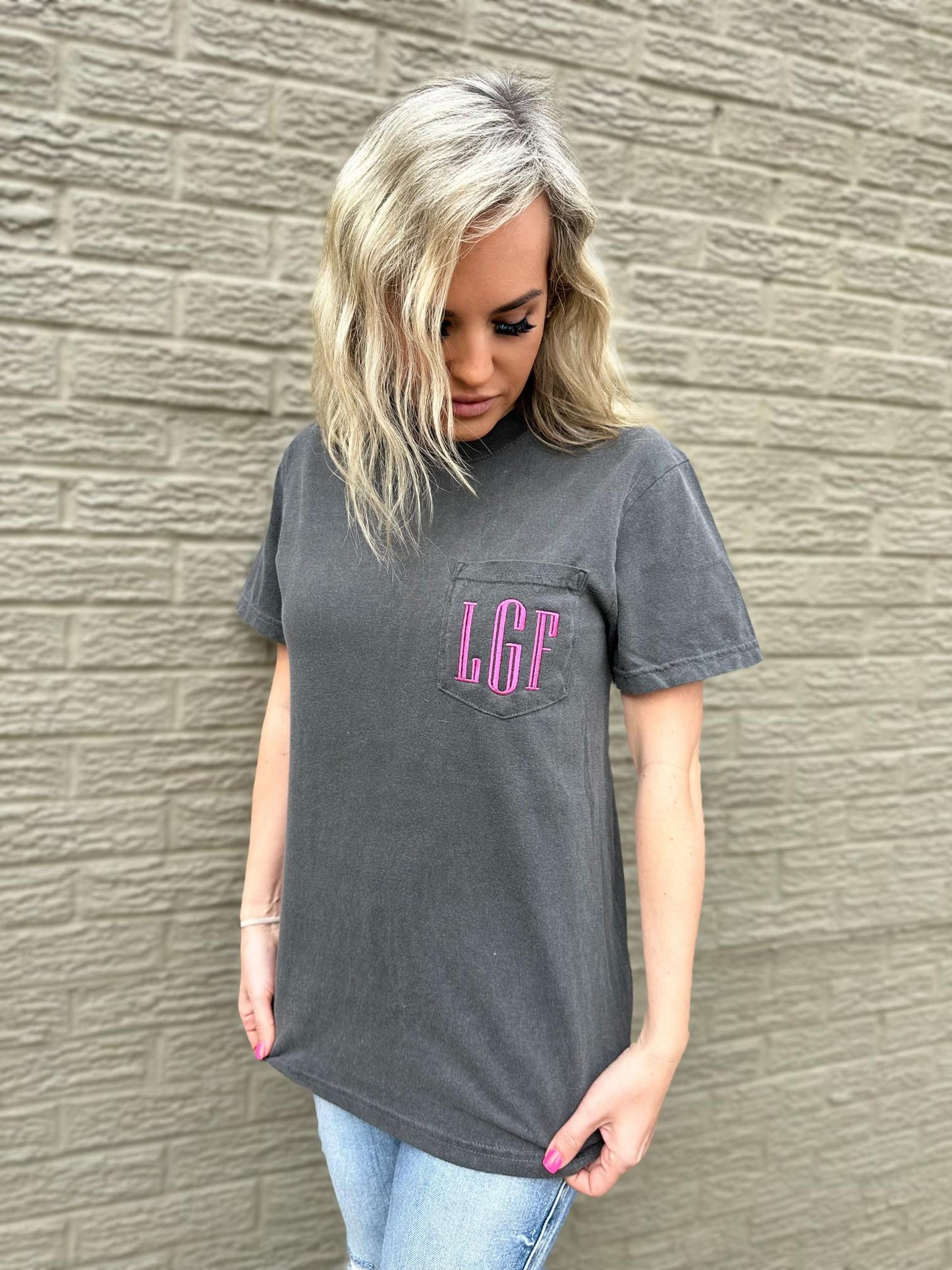 Custom Monogram Pocket Tee- ASK Apparel LLC