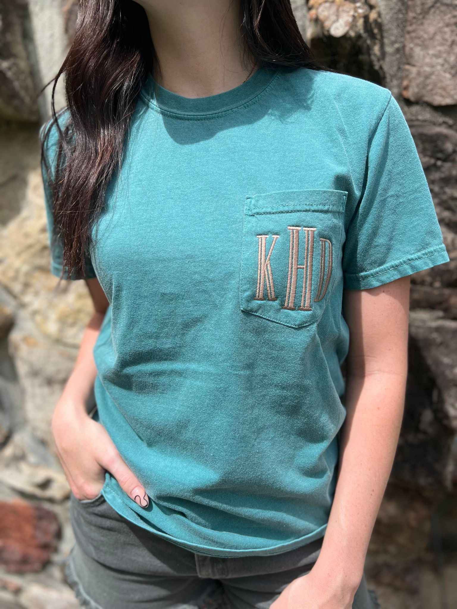 Custom Monogram Pocket Tee- ASK Apparel LLC