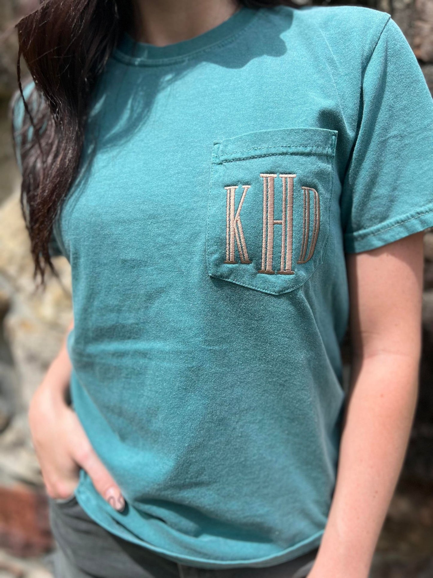 Custom Monogram Pocket Tee- ASK Apparel LLC
