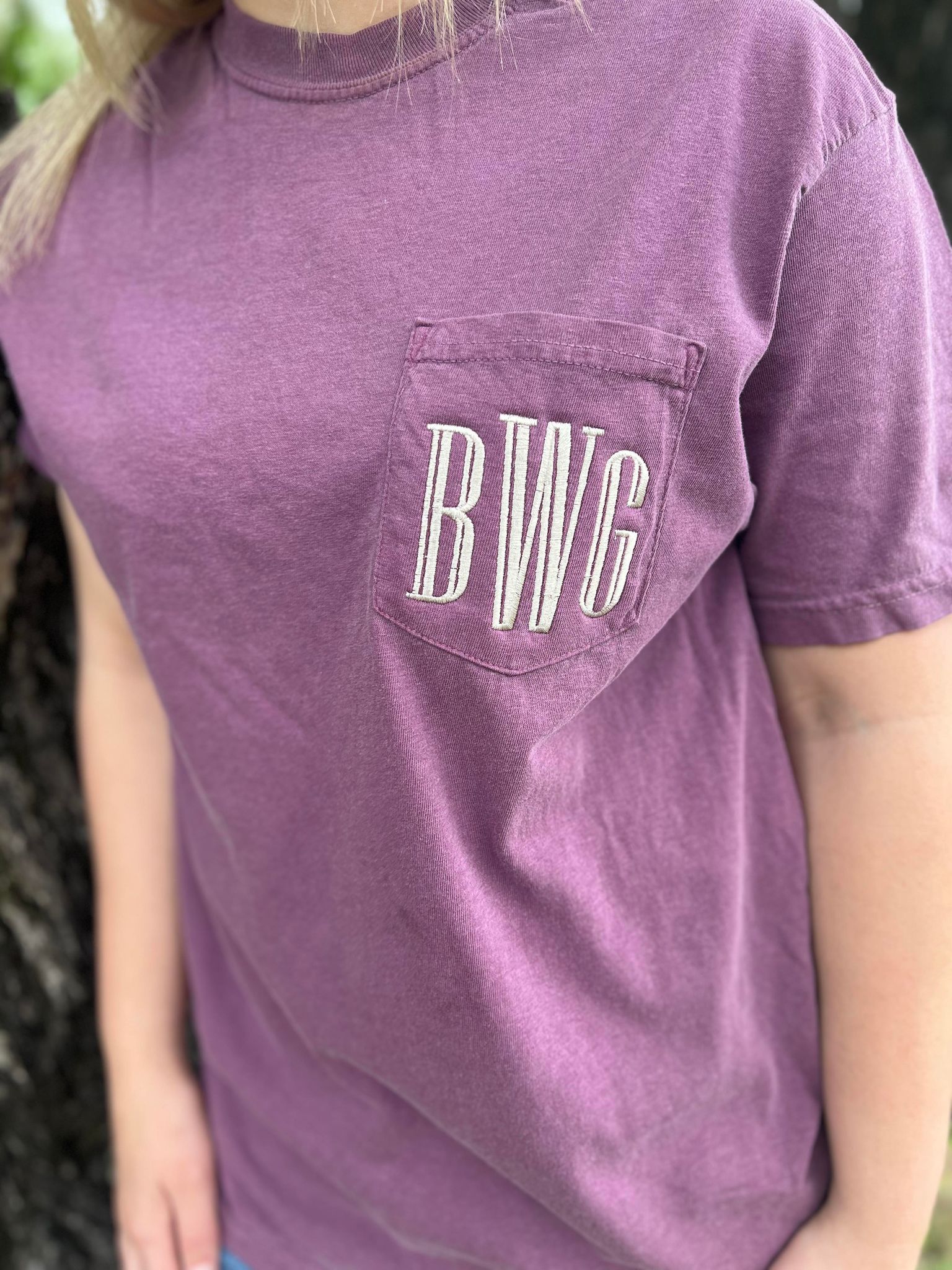 Custom Monogram Pocket Tee- ASK Apparel LLC