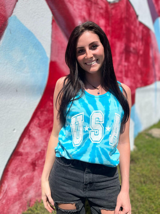 USA Tie Dye Tank- ASK Apparel LLC