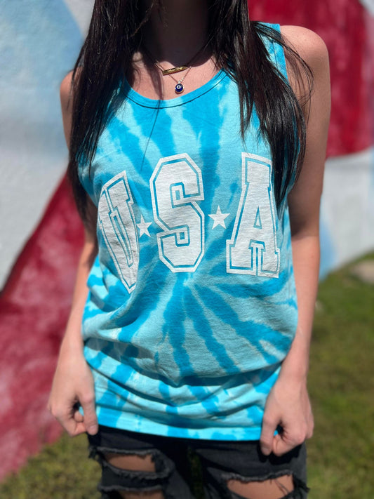 USA Tie Dye Tank- ASK Apparel LLC