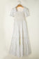 White Frilly Shirred Bodice Tiered Floral Maxi Dress