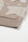 Khaki Sherpa Star Pattern Textured Sweater Cardigan with Pockets