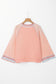 Grapefruit Orange Waffle Knit Wide Bracelet Sleeve Patchwork Raglan Top