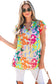 Multicolour Leopard Flutter Sleeve V Neck Crinkled Blouse