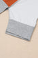 Khaki Colorblock Stitching Irregular Hem Long Sleeve Top