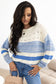 Light Blue Open Stitch Puff Sleeve Sweater