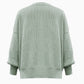 Round Neck Drop Shoulder Slit Sweater
