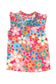 Pink Embroidered Detail Floral Print Ruffle Trim Tank Top