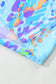 Sky Blue Loose Painted Floral Tee