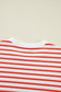 Orange Stripe Drop Shoulder Crew Neck Loose Sweatshirt