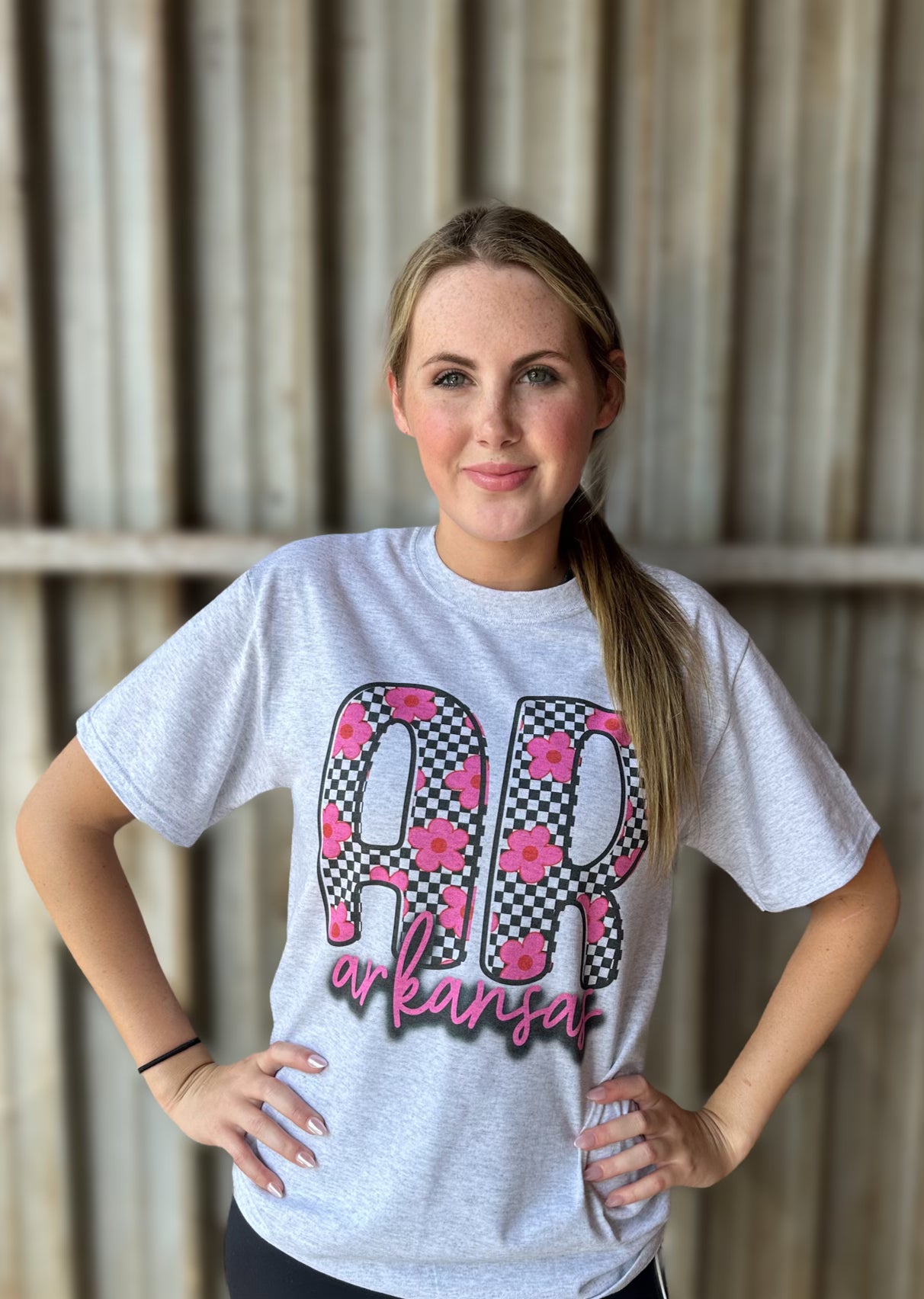 Checkered + Floral AR Tee