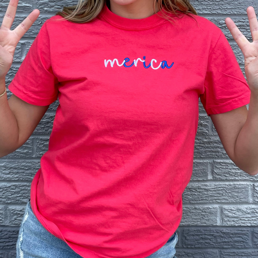 Merica Embroidered Tee