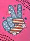 Neon Pink USA Peace Sign Tee