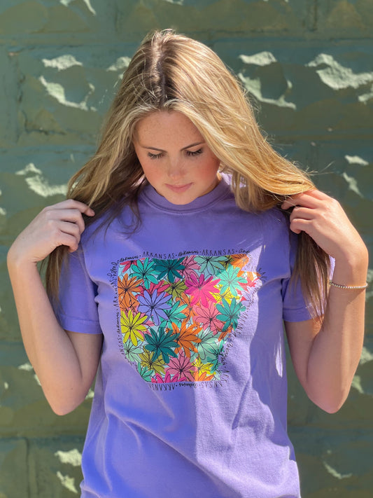 Floral Arkansas State Tee